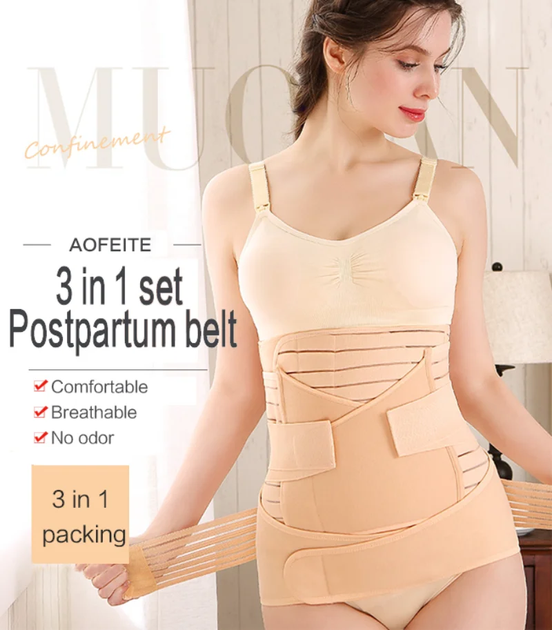 

Corset Shaper Breathable 3 In 1 Postpartum Support Recovery Belly Wrap Band Waist Pelvis Belt Body Shaper Postnatal Shapewear