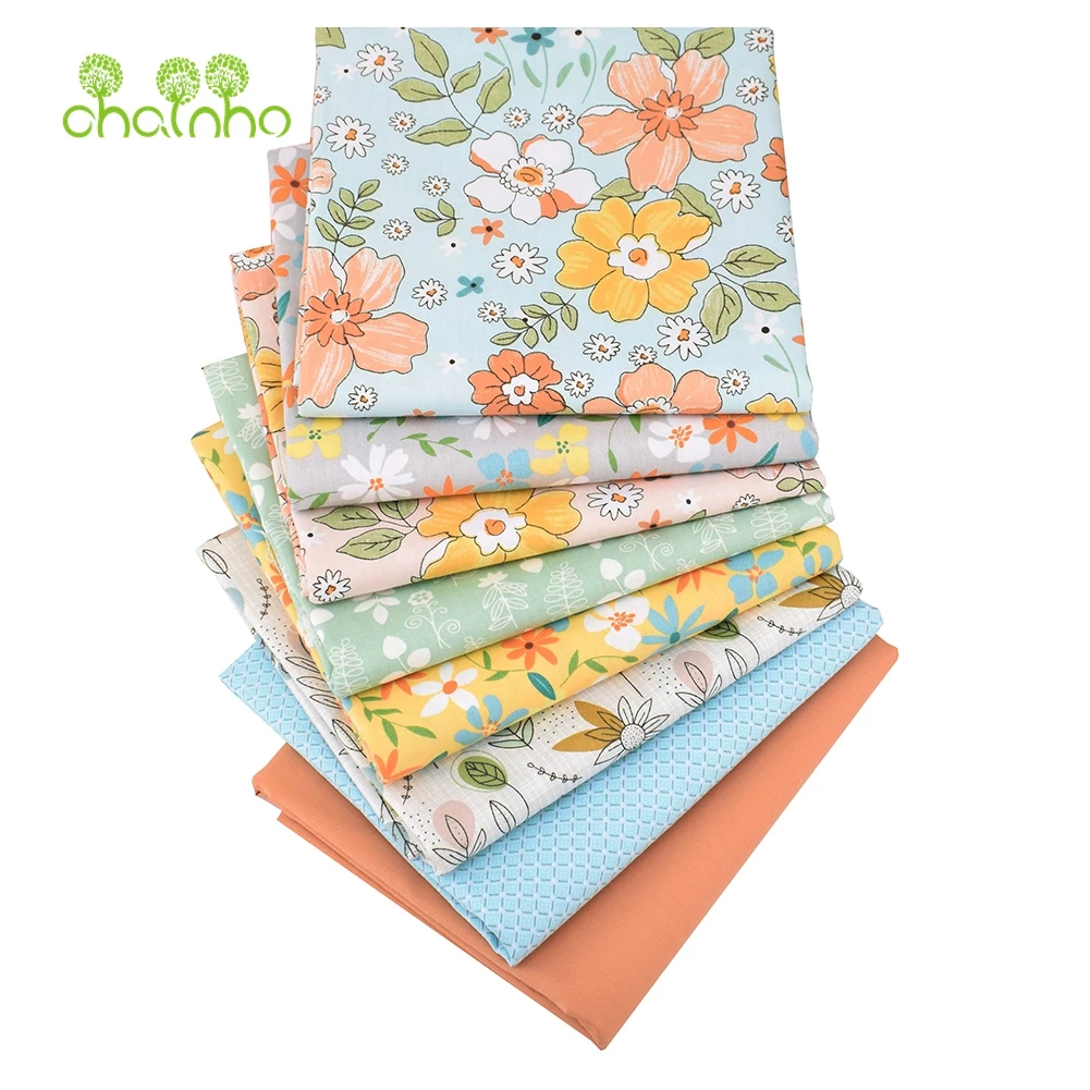 

Chainho,Printed Twill Weave Cotton Fabric,Patchwork Cloth,DIY Sewing Quilting Material,Floral Series,4 Specification,CC163