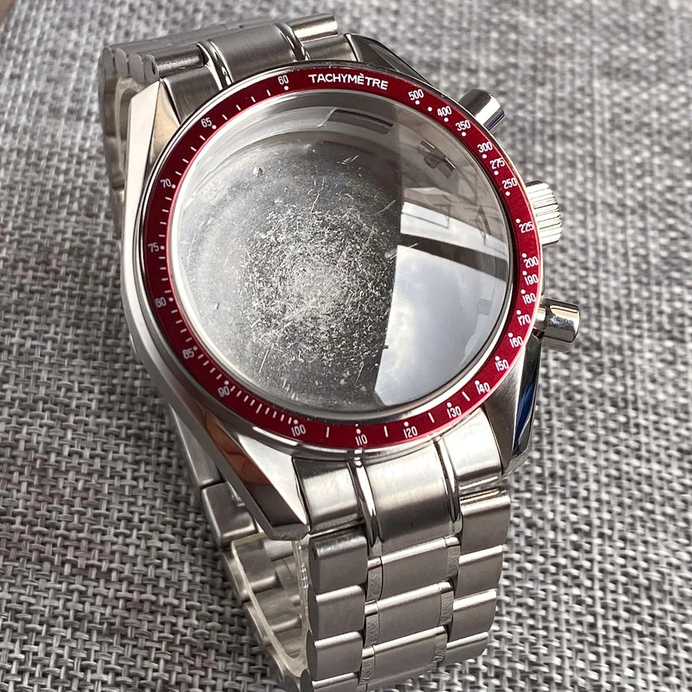 boos　クロノグラフ 時計 ステンレスvk63 パーツ VK63クロノグラフ腕時計ケース40mm、VK64クォーツムーブメント対応