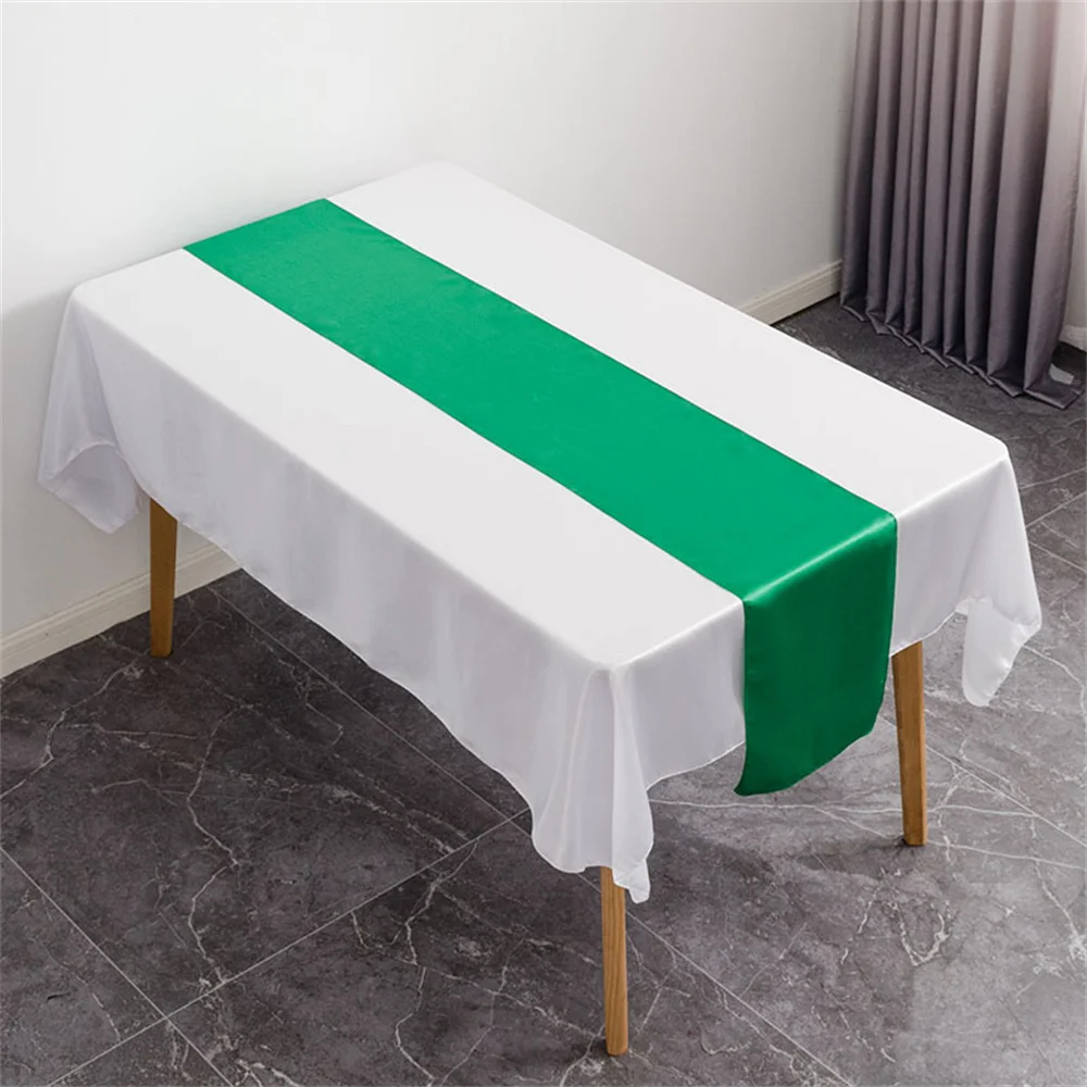Elegant Satin Table Runner - Rectangular Table Cover for Party Decor in Red, Pink, and White