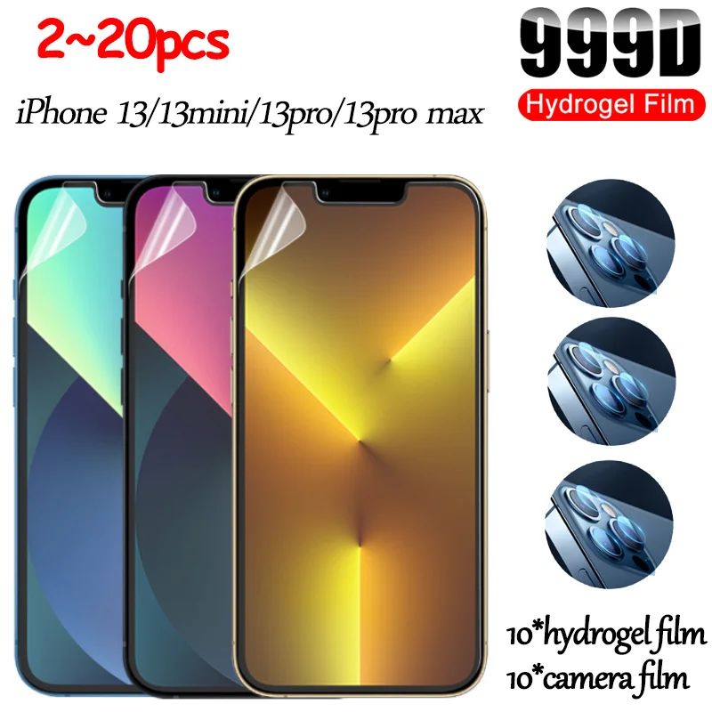 2~20 Pcs Protective Film Hydrogel For Apple Iphone 13 Pro Max Protection  Ecran For Iphone13 Pro Accessories Apple 13 Iphon 13 Mini Hidrogel Screen  Protector & Camera Protege / Not Tempered Glass - Screen Protectors -  AliExpress