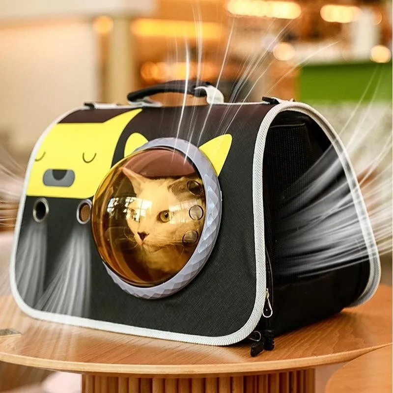 

Cat bag Go out Portable bag Portable pet bag Space capsule Cat bag Crossbody backpack Transparent cat cage Cat and dog supplies