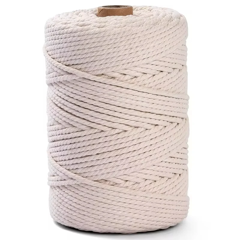 Cotton Macrame Cord Rope 1/2/3/4/5/6mm 109/218Yards for DIY Crafts Knitting