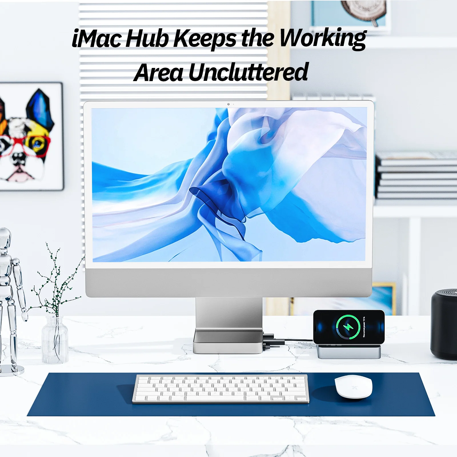 Minisopuru USB C Hub for iMac 24inch 2021/2023/2024 Support M.2 NVMe SSD iMac Accessories with USB C A 10Gbps SD TF iMac USB Hub