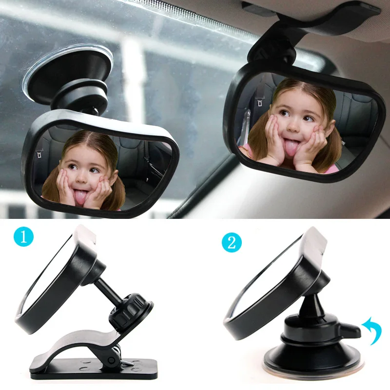 2 In 1 Monitor per bambini specchietto retrovisore per bambini specchietto retrovisore per auto specchietto retrovisore per auto specchietto di sicurezza per bambini installazione facile - immagine 2
