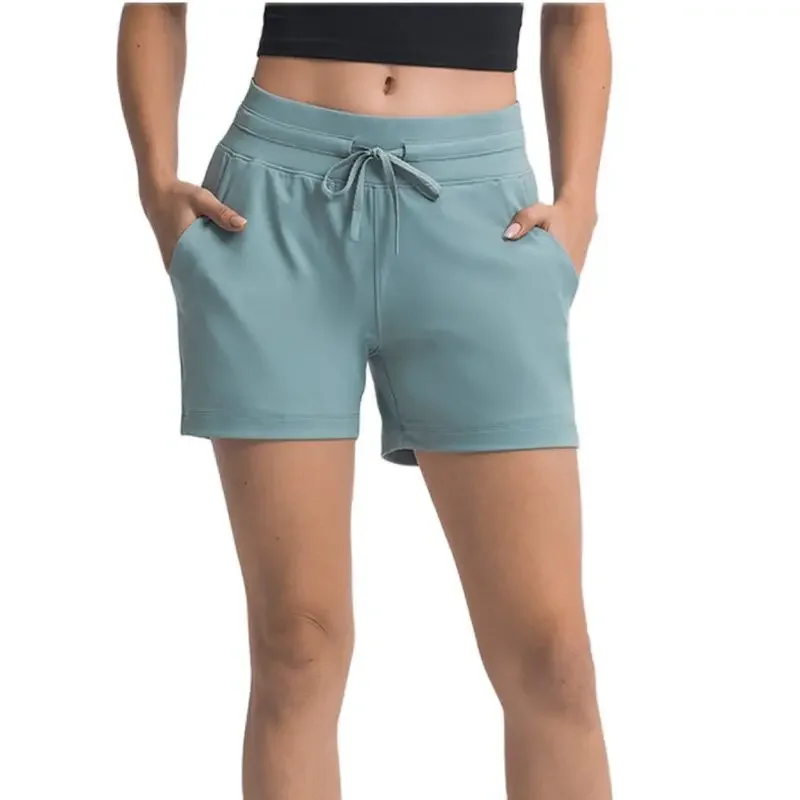 

Lulu Yoga Shorts Lady Outdoor Yoga Tennis Fitness Running Short Pants Lycra Material High Elasticity Quick-drying Ventilation