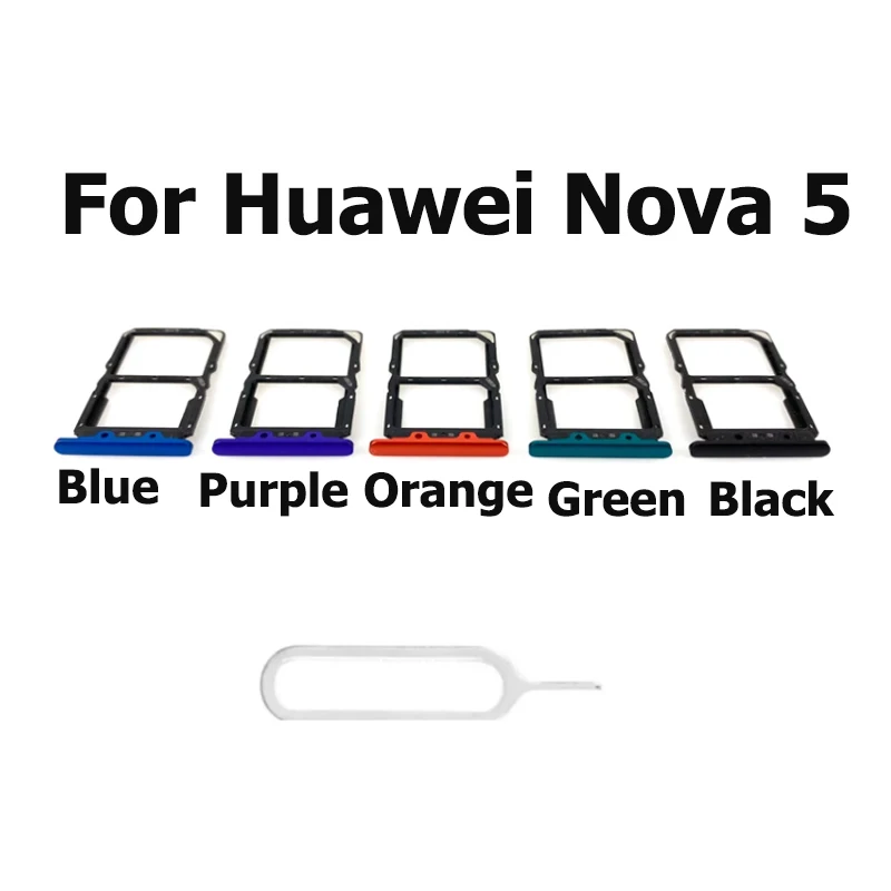Sim Card Tray For Huawei Nova 5 Sim Card Slot SD Card Tray Holder Adapter Repair Parts
