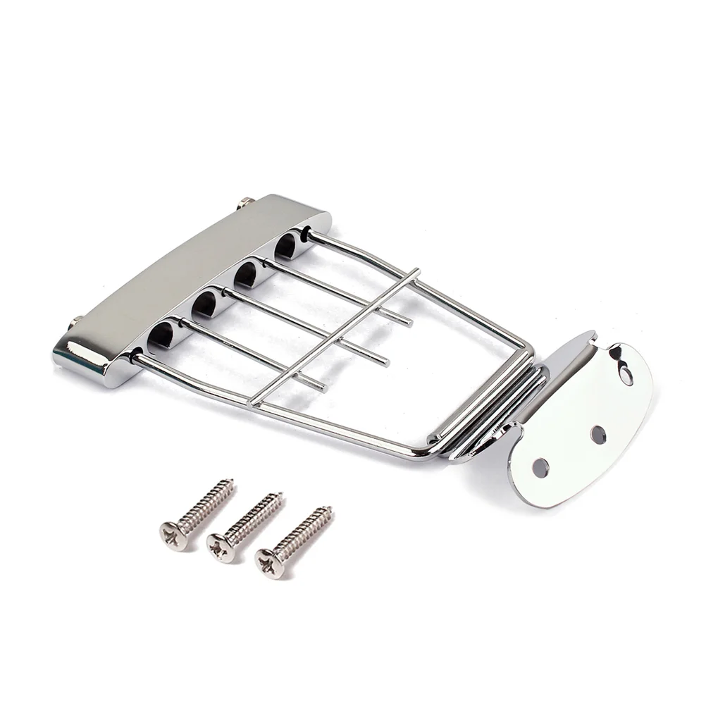 

Chrome Plated Trapeze Tailpiece Adjustable Guitar Tailpiec Bridge with Screws for Archtop Jazz Bass Guitar 15mm Spacing