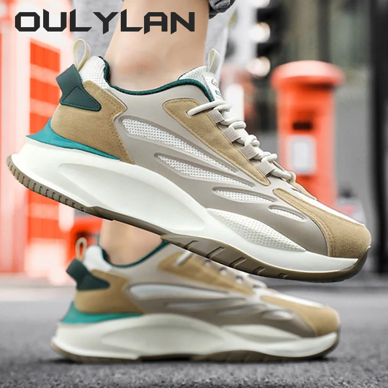 

2024 Fashion Men's Casual Sports Shoes Breathable Mesh Tennis Sports Running Vulcanized Shoes Comfortable Thick-soled Shoes