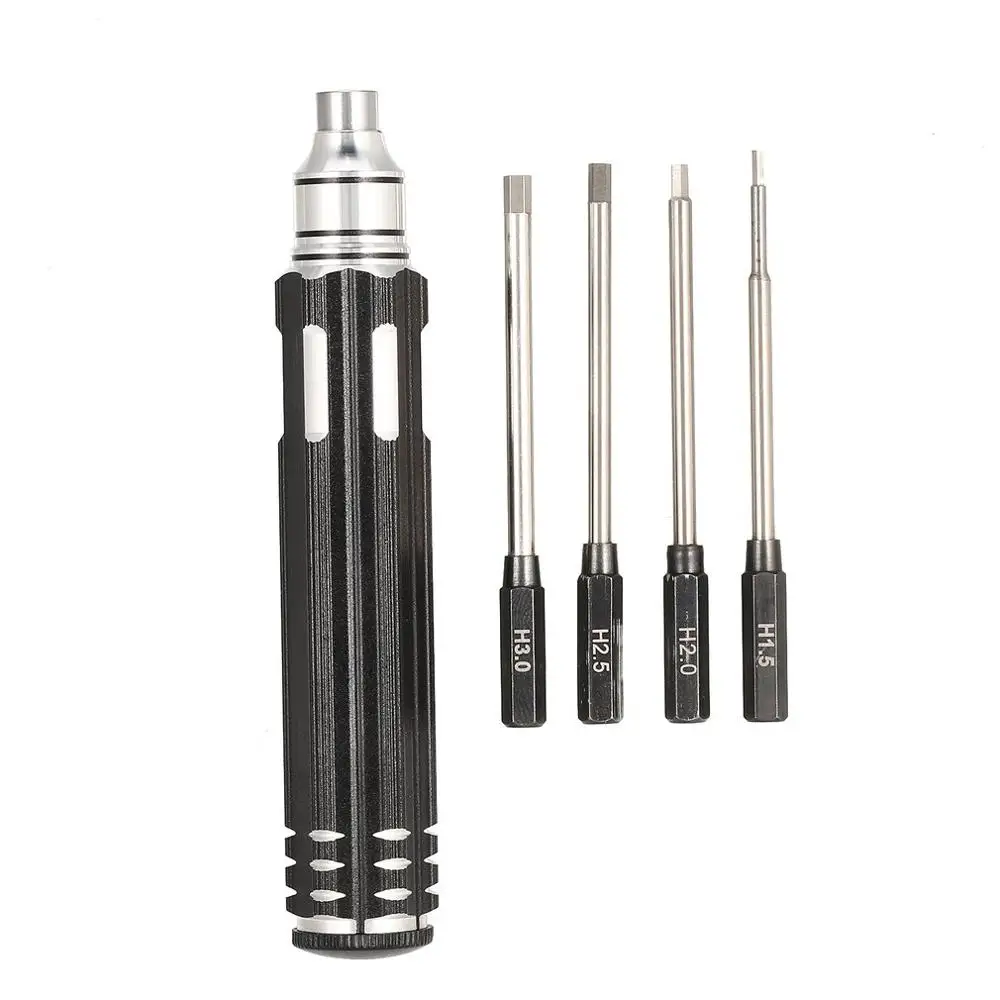 4 in 1 1.5mm 2.0mm 2.5mm 3.0mm Hex Screwdriver Metal Tool Kit Set for RC Helicopter Car Airplane Drone Aircraft