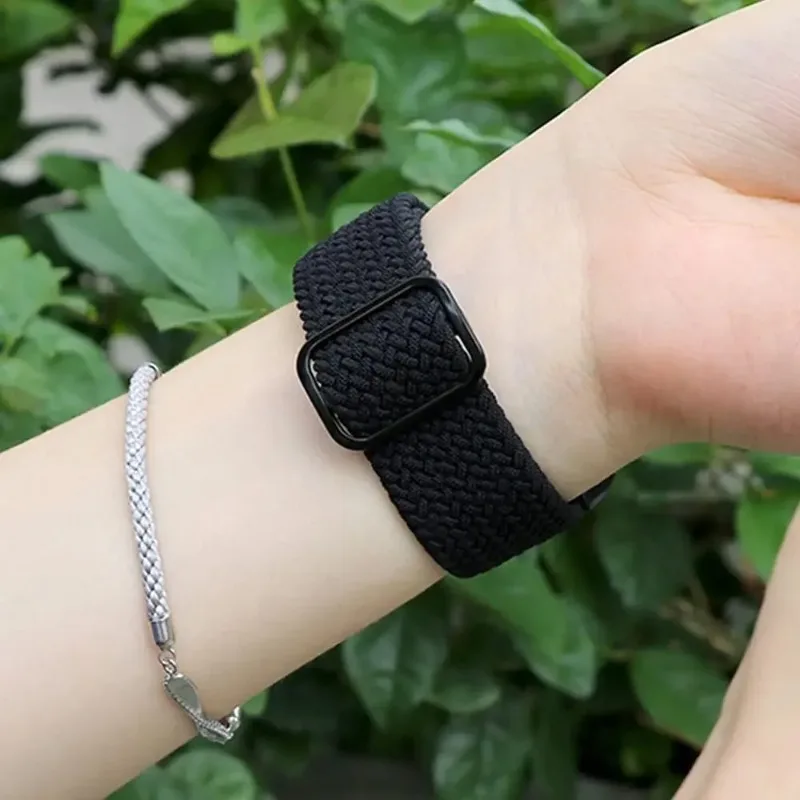 Nylon Braided Elastic Solo Loop Wristband for Smartwatch - Durable and Comfortable Strap
