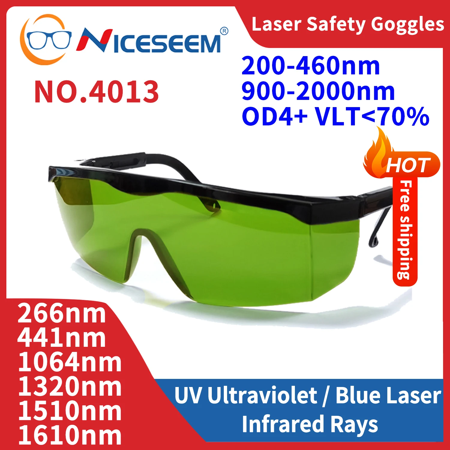 Gafas De Seguridad Láser 1064nm Protección Antiinfrarroja Para Máquinas  De Grabado Y Corte Láser