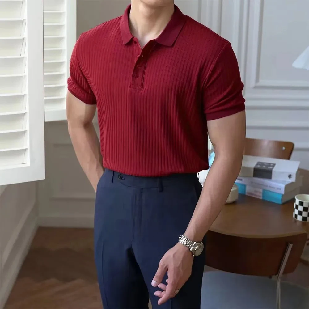 Männer Sommer Kurzarm Polo Dünne Casual Sportswear Hundert Stretch Tasten Koreanische Mode T-shirt männer Tops