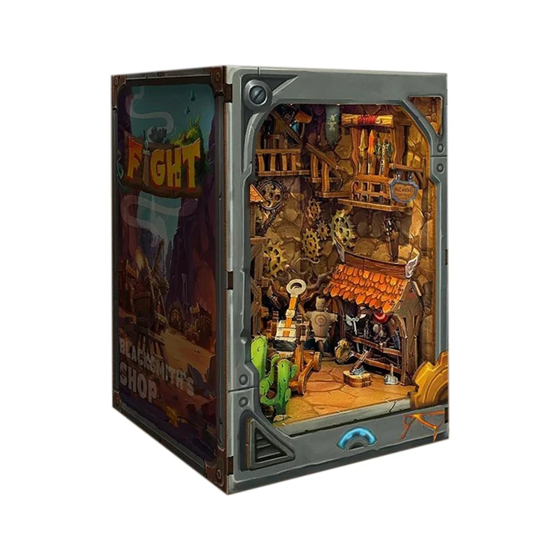 ABUM-Wooden Assembled Bookstand Explore Fantasy Unknown World Desktop Decoration Gift