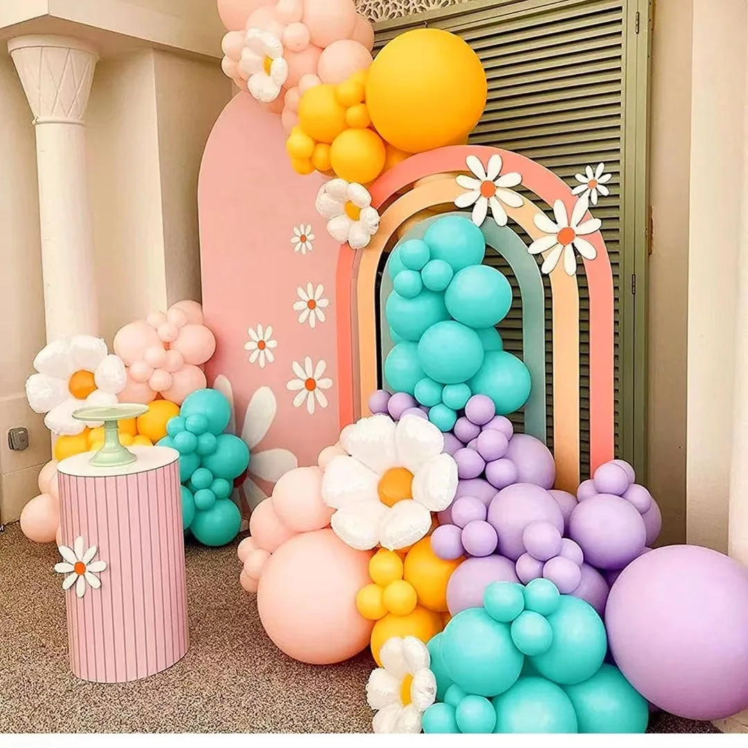 

Macaron Candy Colorful Balloons garland Arch Chrysanthemum Foil Balloons Girl Princess Birthday Party Wedding Decor Baby Shower