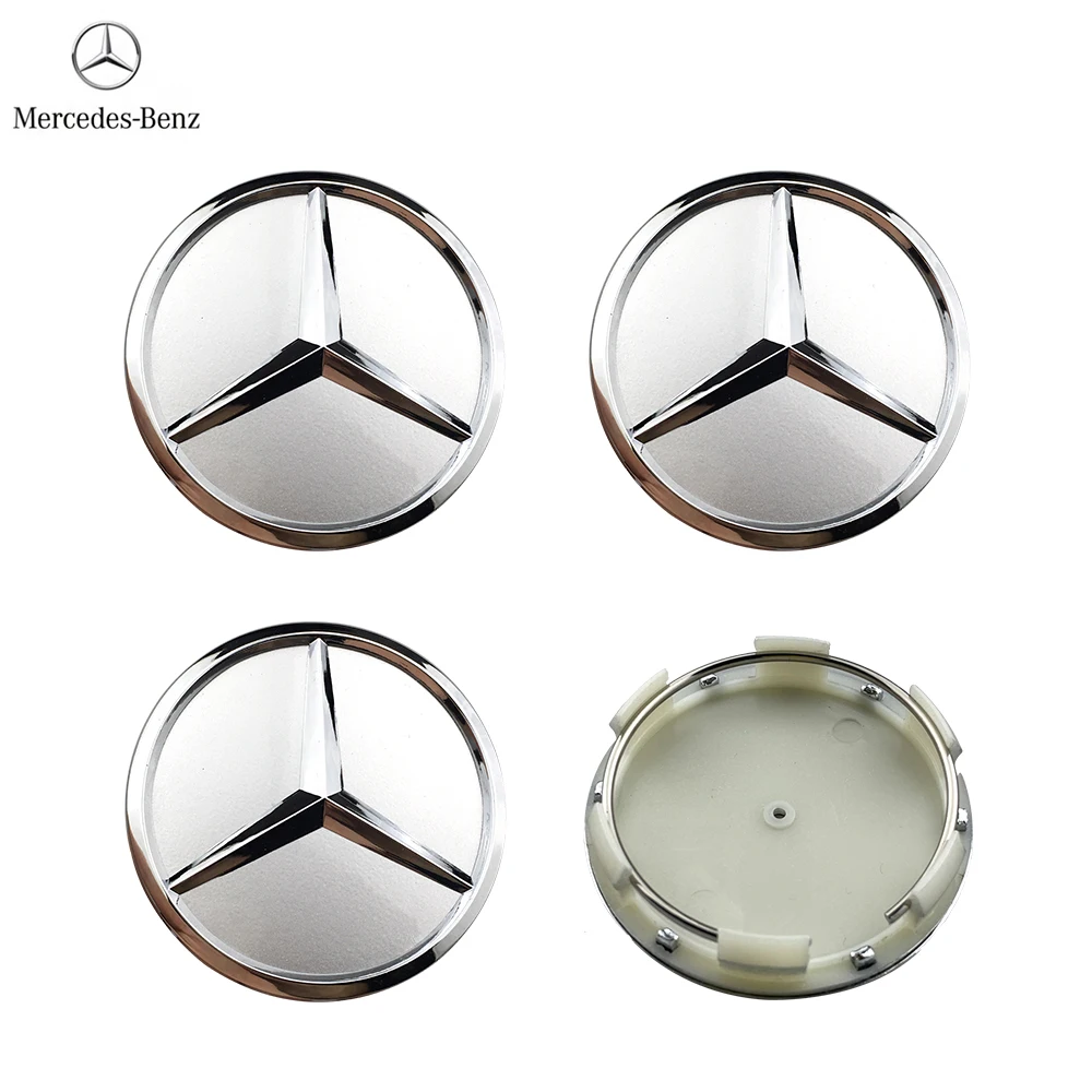 Wheel Hub Covers Wheel Hub Caps 4pcs 60mm Black Silver Car Wheel Cap Badge Cover For Mercedes Benz W176 W177 W204 W205 W212 W213 W206 X156 X253 W117 W166