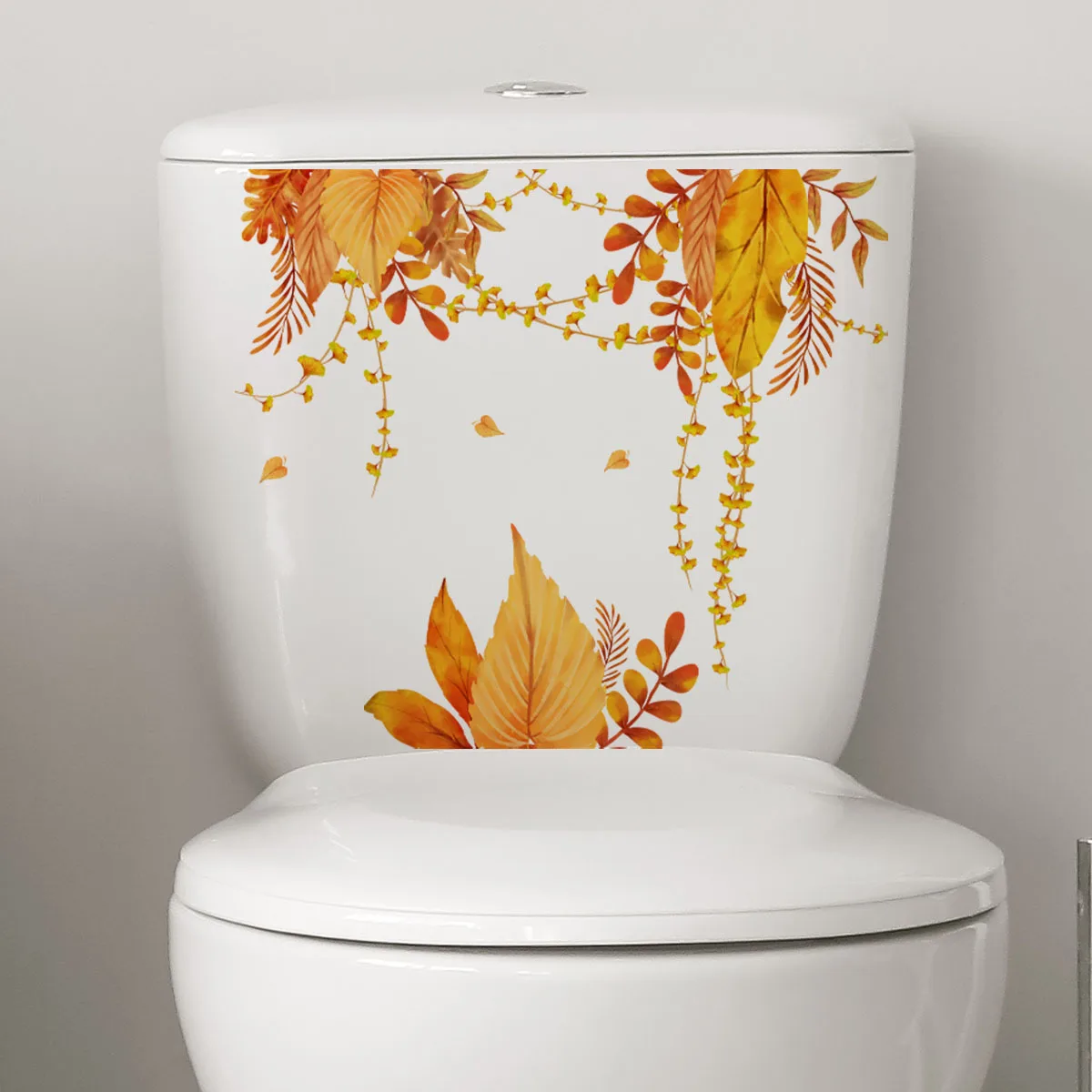 

Красивые желтые листья, настенные наклейки для ванной, туалета, Декор, роспись, гостиная, буфет, украшение для дома, самоклеящиеся наклейки