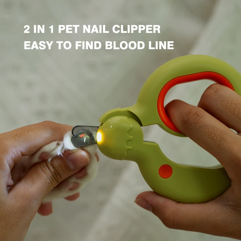 Pet Donut Nail Clippers LED Blood Line Light Dog Cats Ear Mite Lamp Professional Nail Scissors Safety Lock Pets Accessories
