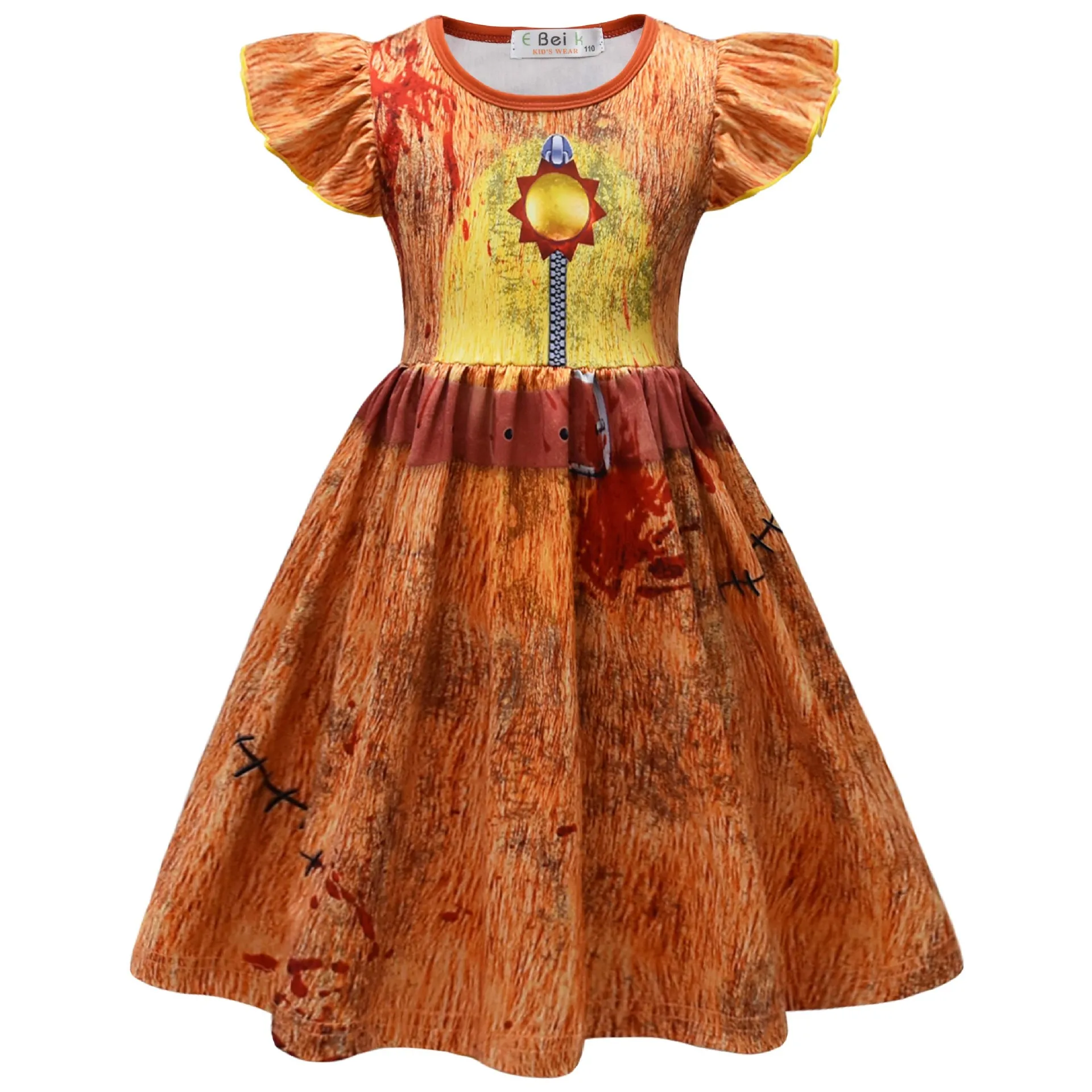 thumbnail image 1 of Smiling Critters Catnap Vestido para niñas pequeñas Ropa para el día del perro y la siesta para gatos Disfraz de cosplay para niños Vestido casual de verano con mangas abullonadas + Bolsa, 1 of 5