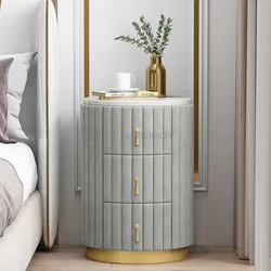 Mesita de noche moderna de lujo, mueble de almacenamiento con luz nórdica, estilo Ins, multifuncional, lateral, para dormitorio