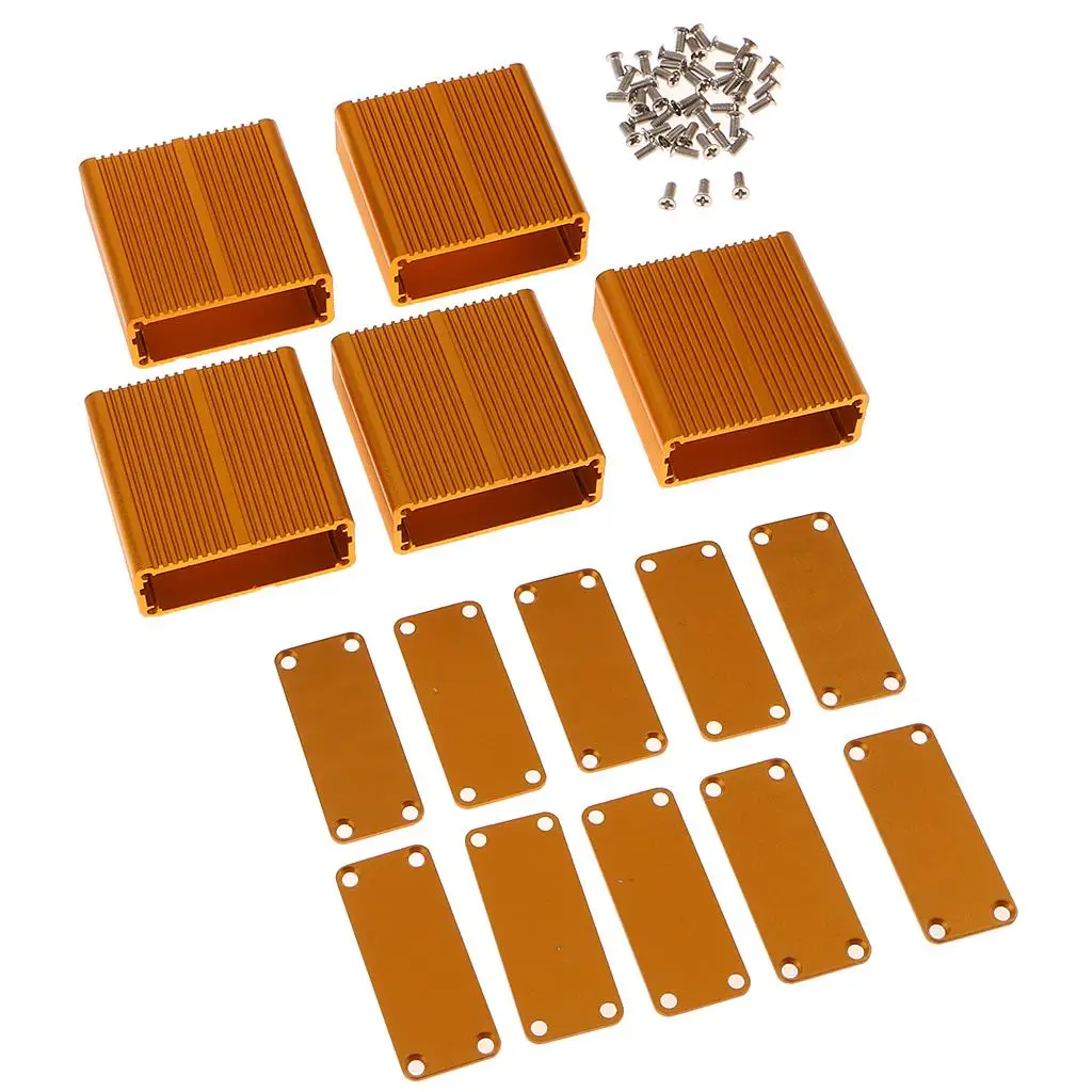 

5Pcs Aluminum Enclosure Extruded Electronic Box Case DIY with Screws 45x19x45mm