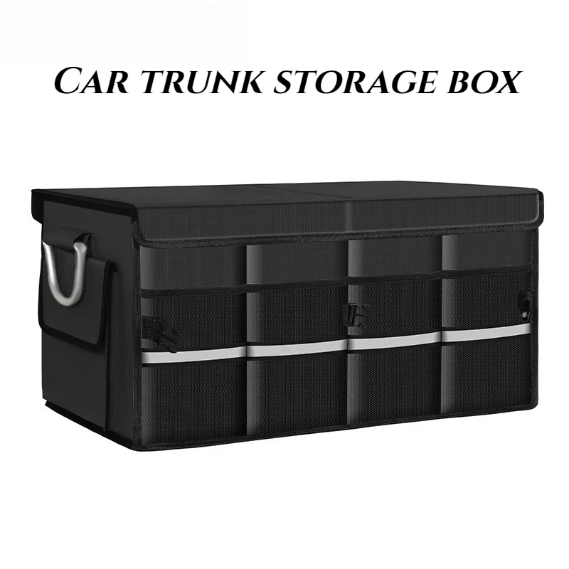 Foldable Waterproof Oxford Cloth Car Trunk Organizer - Large Capacity, Portable Storage for Camping, Fishing, and Travel Accessories