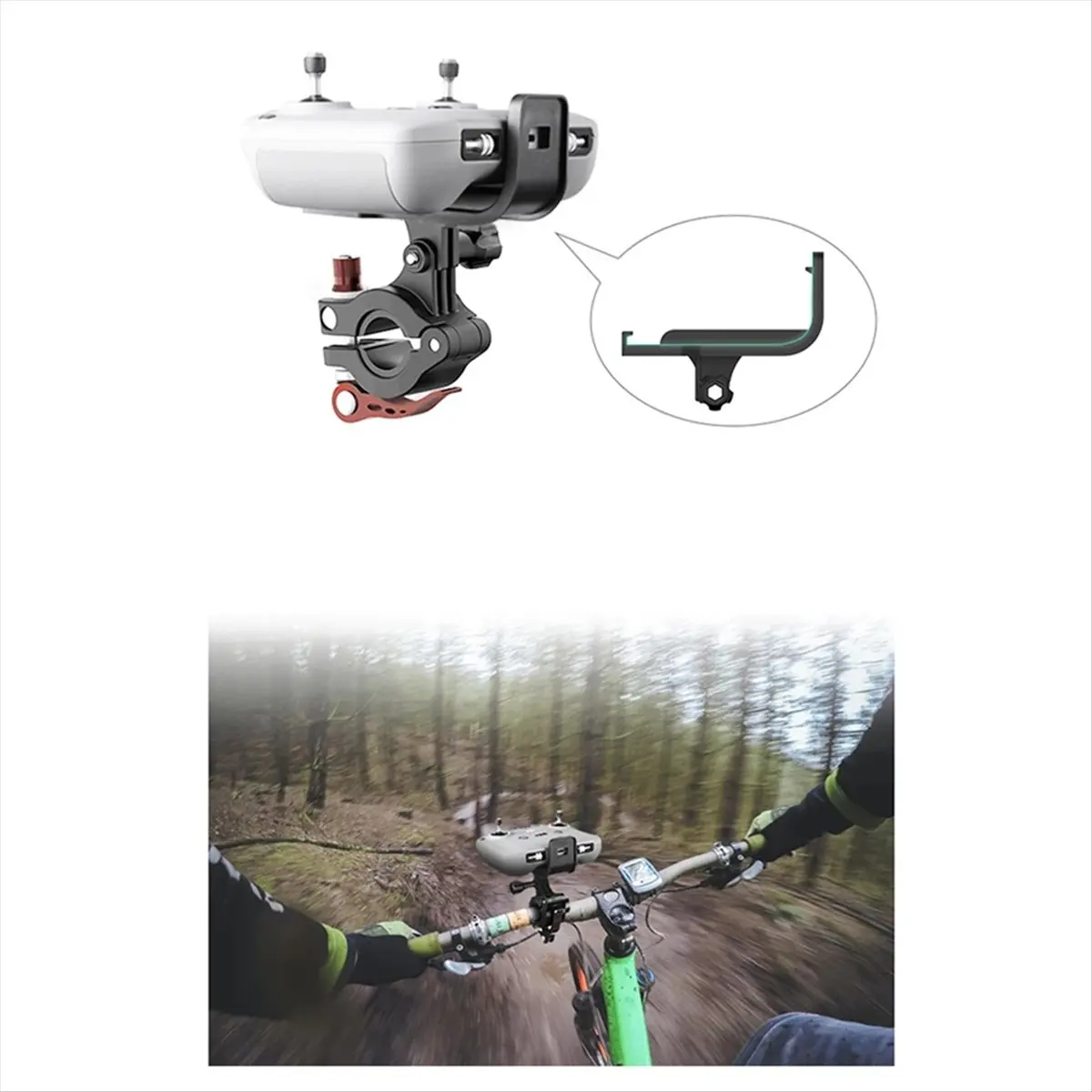 A10R DJI RC-N1/N2/N3 용 원격 제어 자전거 브래킷 스탠드 DJI 액세서리 용 자전거 사이클링 핸들 바 클립 홀더 마운트