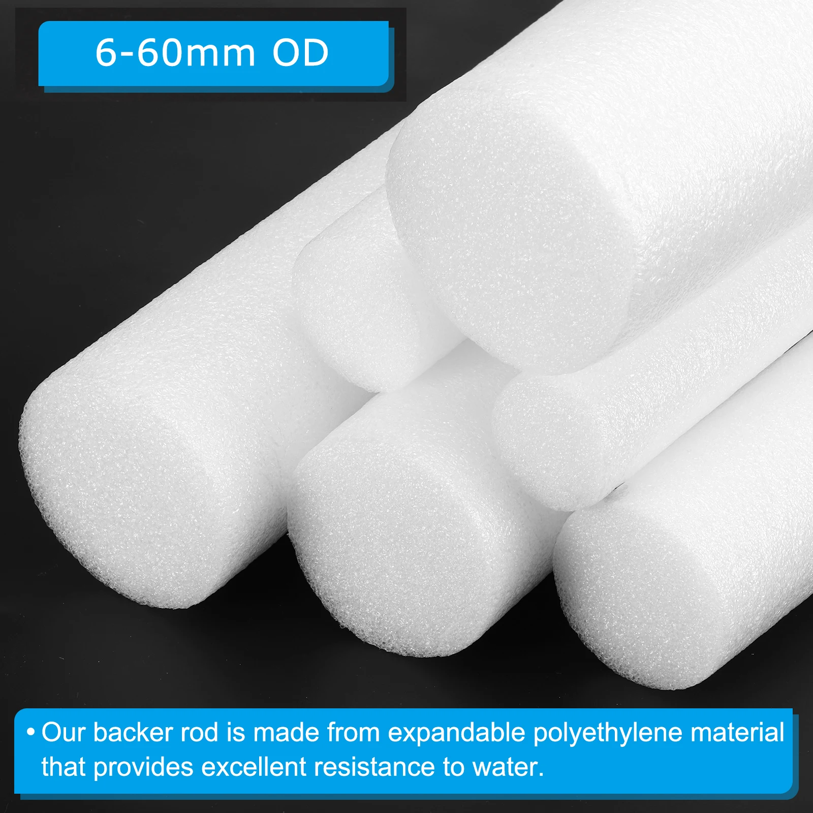 ยูเอ็กซ์เซลล์ 1/3/5 ชิ้น 1-15 เมตร ยางอุดรอยต่อสีขาว สำหรับร่องและรอยต่อ ขนาดเส้นผ่านศูนย์กลางภายนอก 6-60 มม. ยางโฟมอุดรอยรั่ว รอยแตก รอยต่อ แถบปิดรอยรั่ว 1