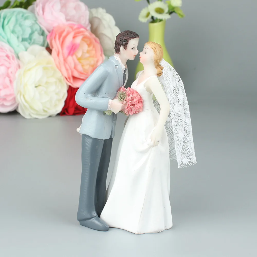 Cake Topper Wedding Bride And Groom Black Couple Wedding Cake Topper - Fun Resin Decoration For Bridal Showers & Engagement Parties Black Wedding Topper - View #4