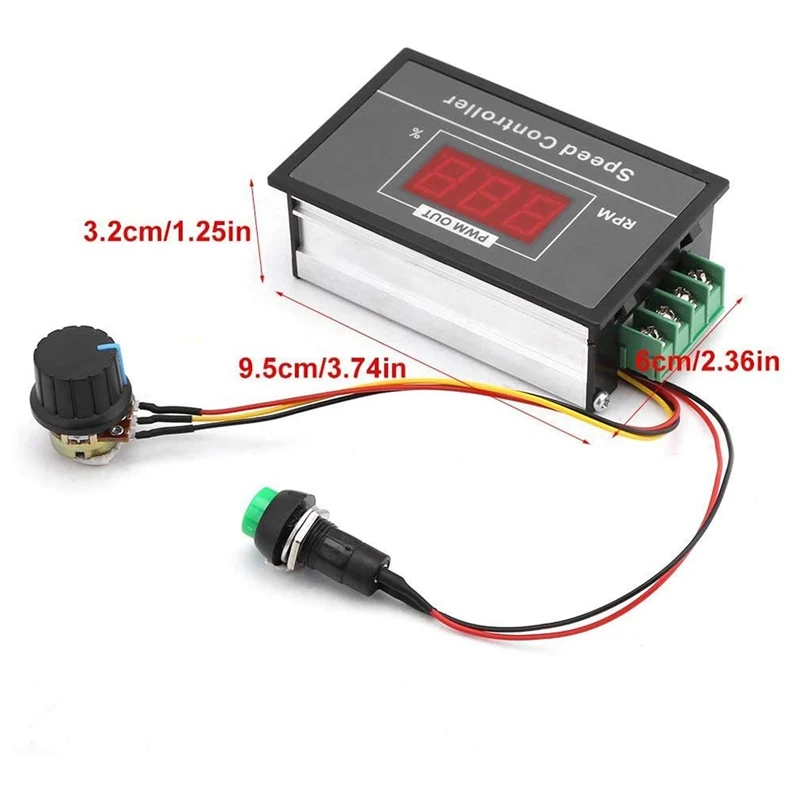 DC Motor Speed Controller DC 6-60V 12V-48V 30A PWM Adjustable Stepless Governor Regulator Motor Speed Controller