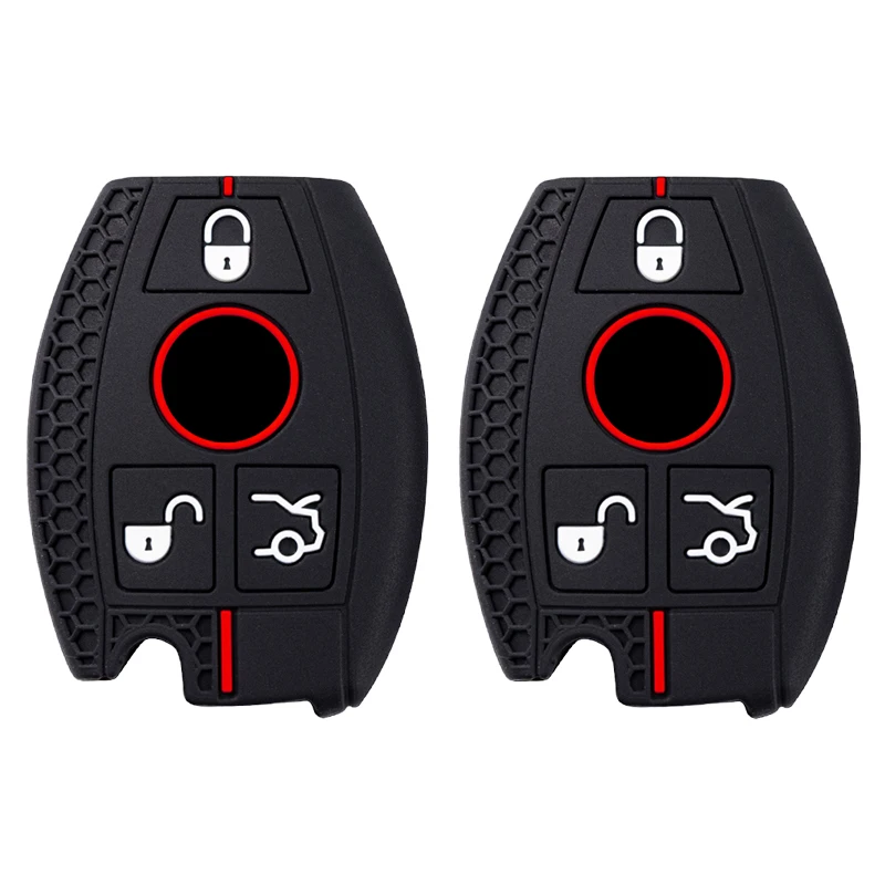 Luxurious Silicone Car Key Cover with Keychain
