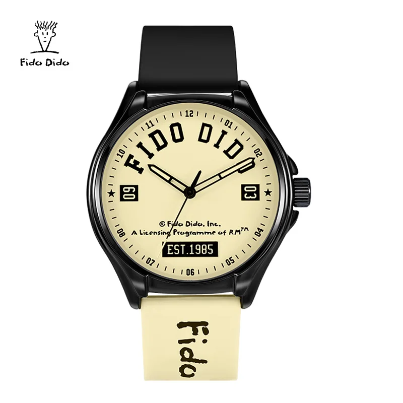 FIDODIDO Couple Sports Watches 50M Waterproof Silicone Strap Japan Quartz Movement Retro Tooling Design FD2350-910