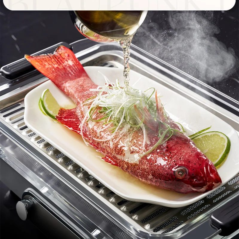 Glass Electric Steamer Multi-Functional Household  Steaming Boiling Stewing Integrated Automatic Stainless Steel Steam Box 6