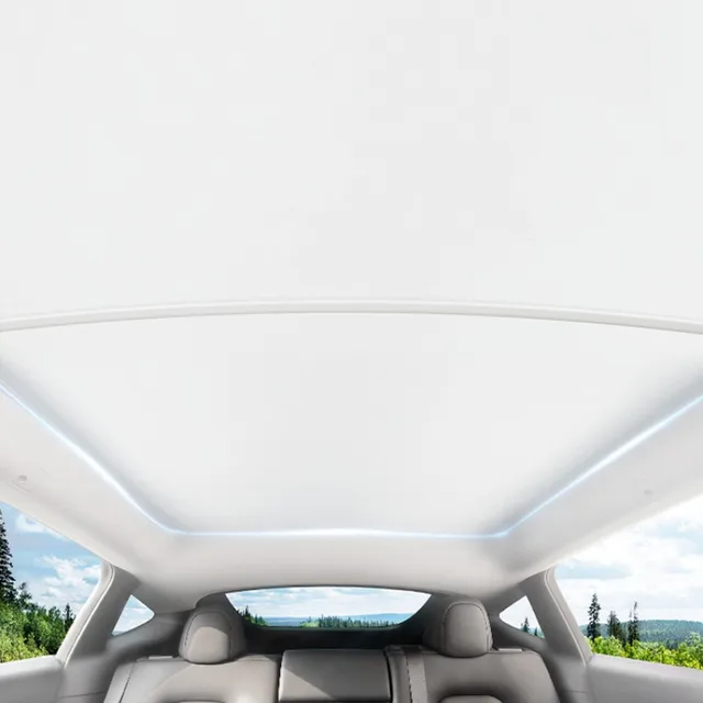 Futhope Upgrade Ice Cloth Buckle Sun Shades Glass Roof Sunshade For Tesla Model 3 Y 2021-2023 Front Rear Sunroof  Skylight 4
