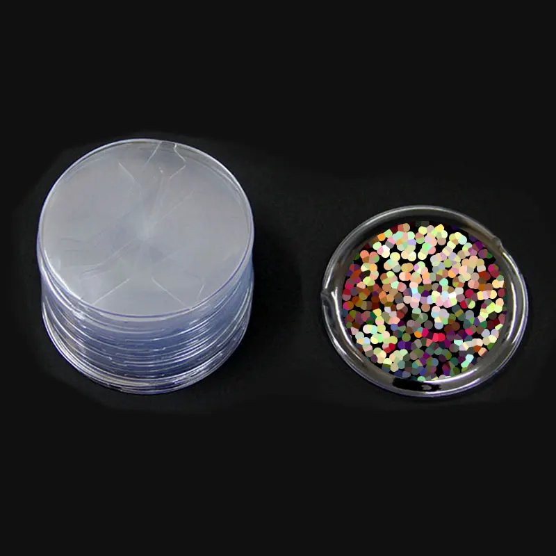 10pcs 지우기 라운드 배지 PVC 보호 케이스 핀 배지 보관 가방 DIY 만들기 배지 디스플레이 가방 포장 커버 재료