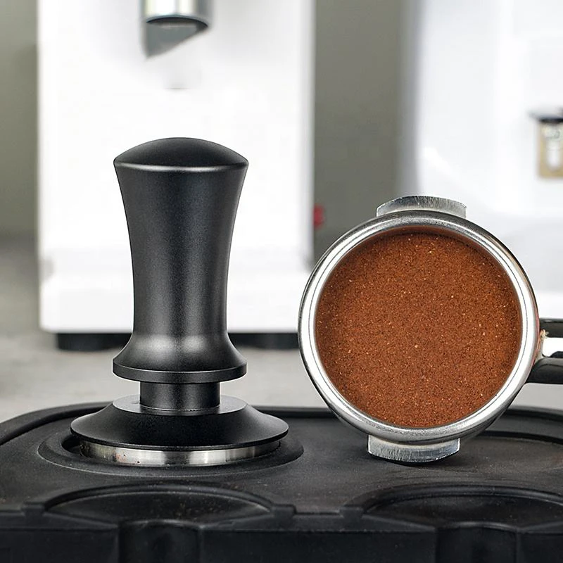 Coffee Powder Press 51mm Hengli Spiral Pattern Flat Bottom Hammer Stainless Steel Coffee Tool Masher