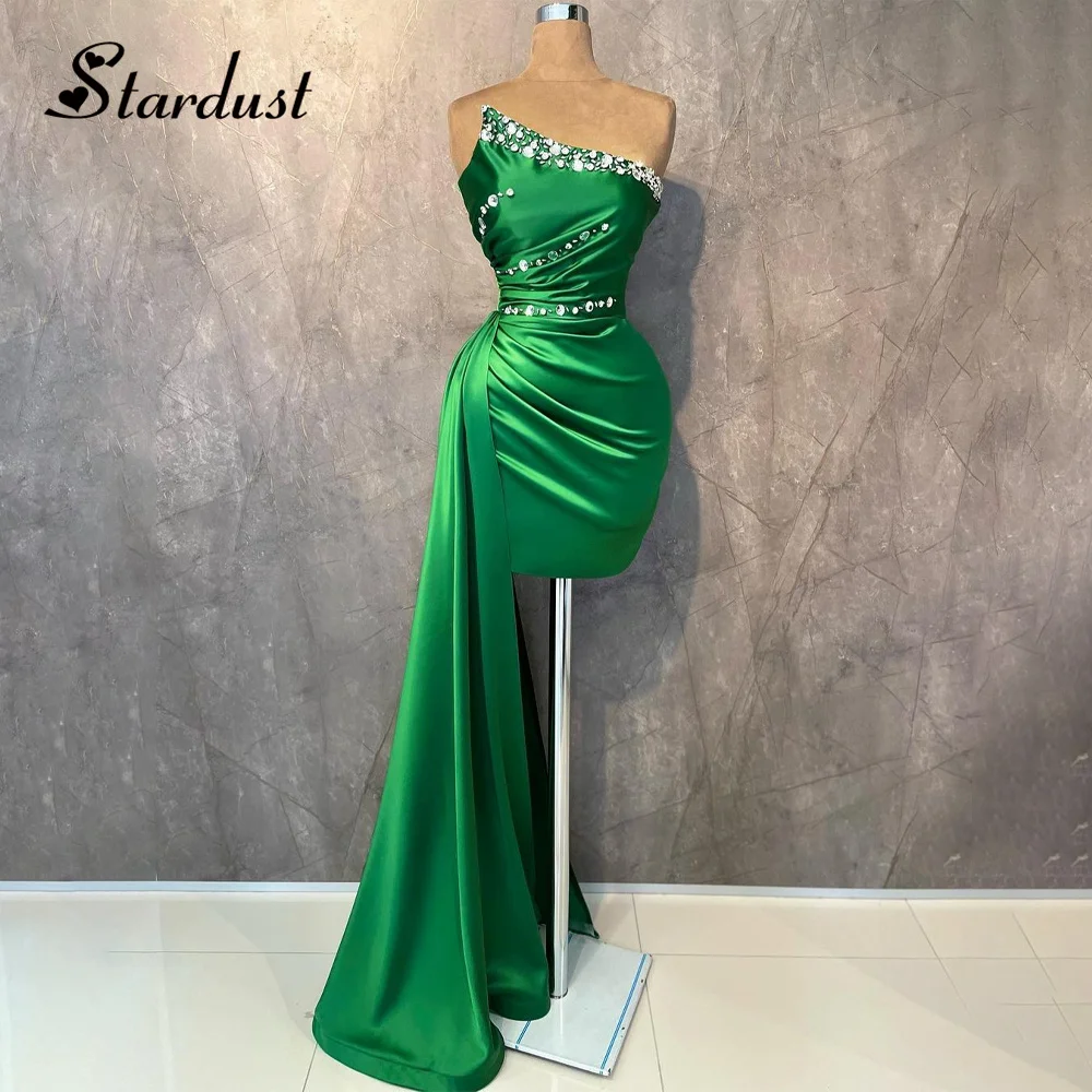 

Stardust Glamorous Bodycon Homecoming Dresses Strapless Rhinestones Detachable Court Train Saudi Arabric Vestido Corto Elegante