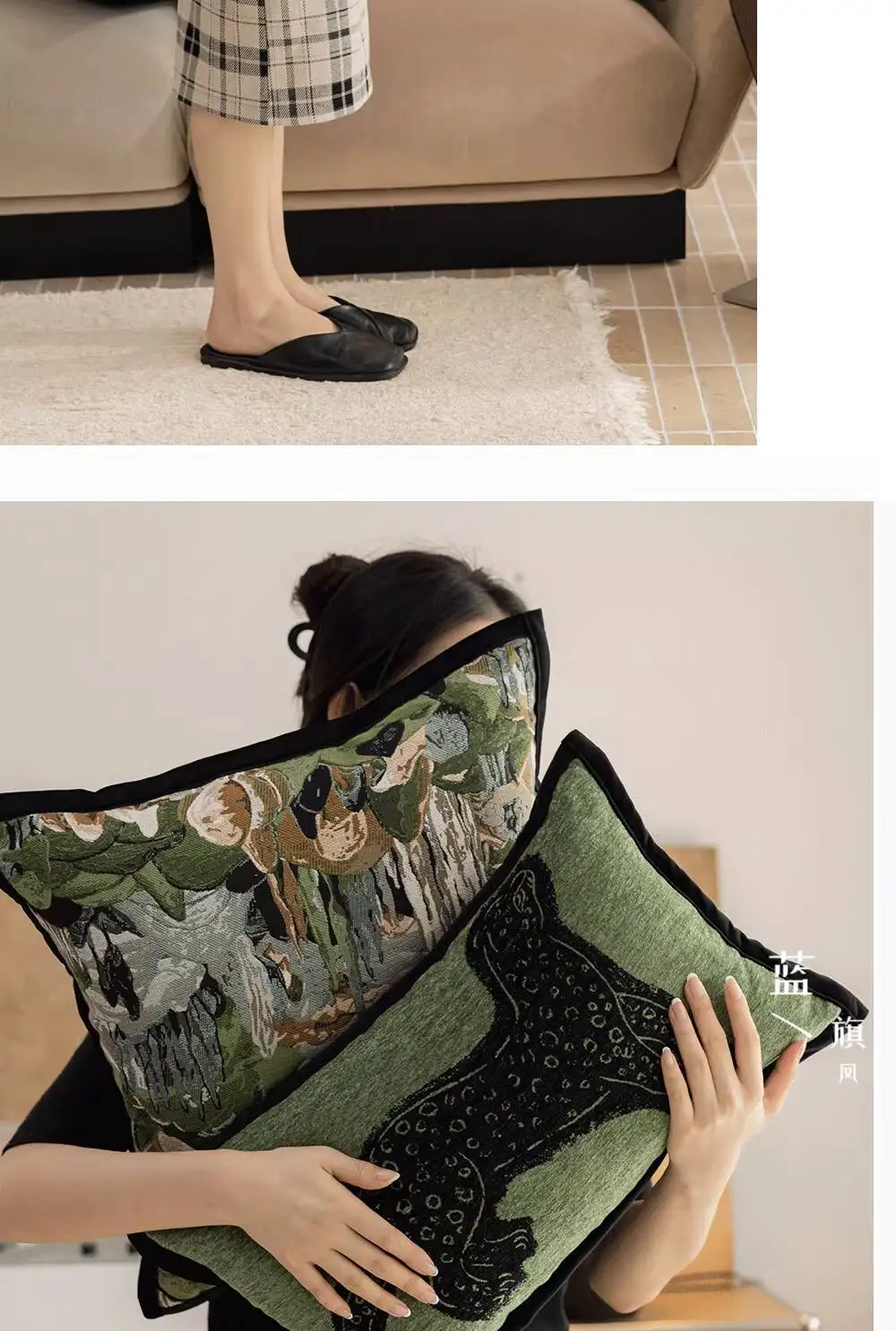 Chenille-Faden Genähte Schwarze Kanten Kissenbezüge Einfarbig Gefärbt Weiche Dekorative Kissenhülle für Sofa Bett Wohnzimmer Deko – Detail 10