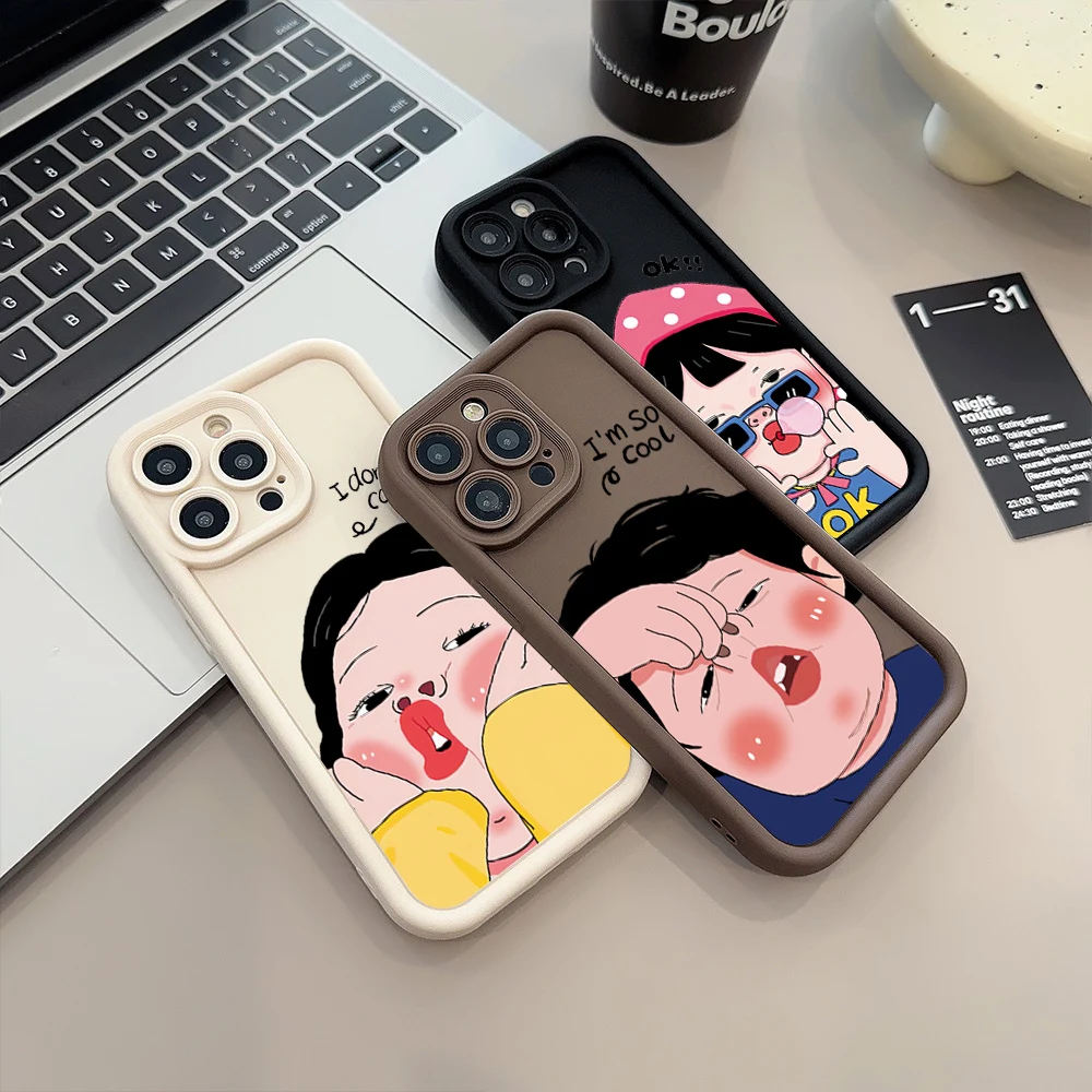 Lustige süße Mädchen Jungen Silikonhülle für Xiaomi Mi 11 Lite 5G 14 13T 13 12T 12 12X Poco M6 X6 X5 X3 F5 F6 Pro Stoßfeste Softcover_voghion.com
