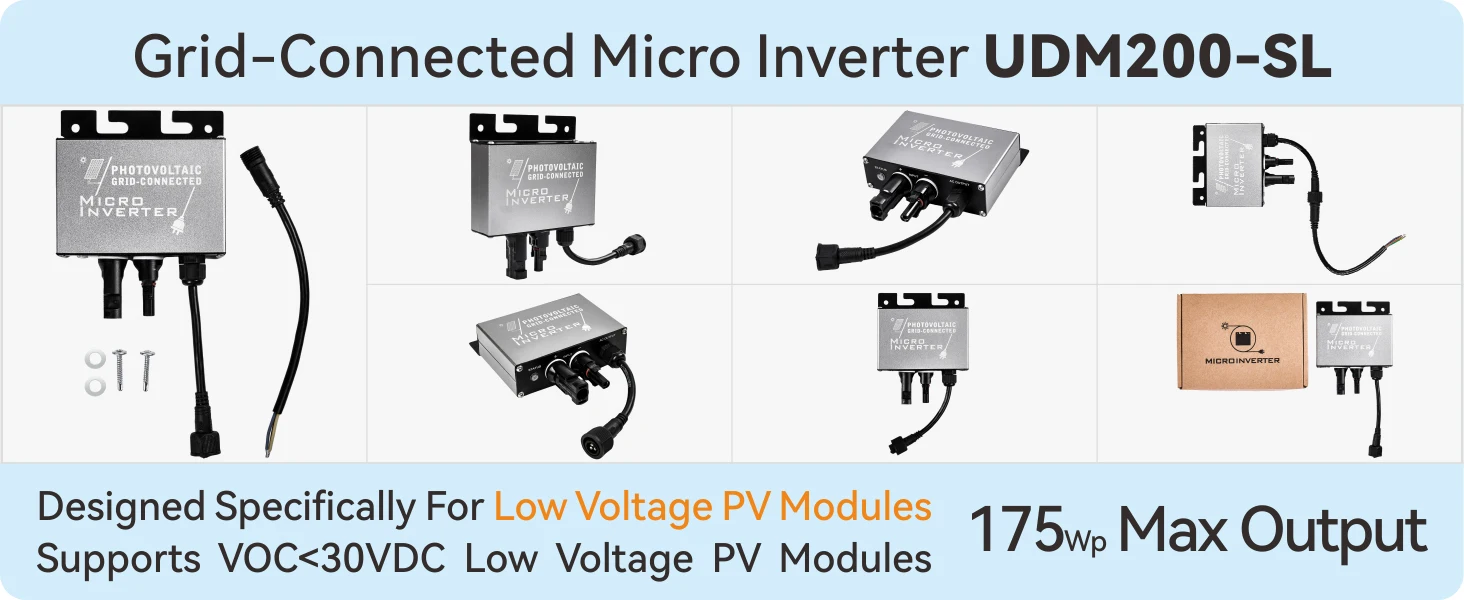 Mini Solar Micro Grid-Tie Inverter DC 10-30V Input 180V-265VAC Output 150W/200W