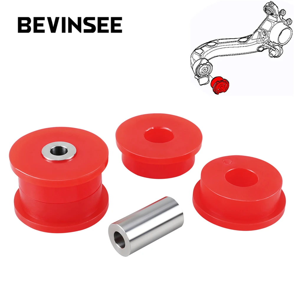 Control Arm Bushings Kit BEVINSEE Rear Trailing Arm Polyurethane Bushings For BMW E36 E46 318 320 323 328 325 M3 Z4 E85 X3 E83 33326770786 33321097009
