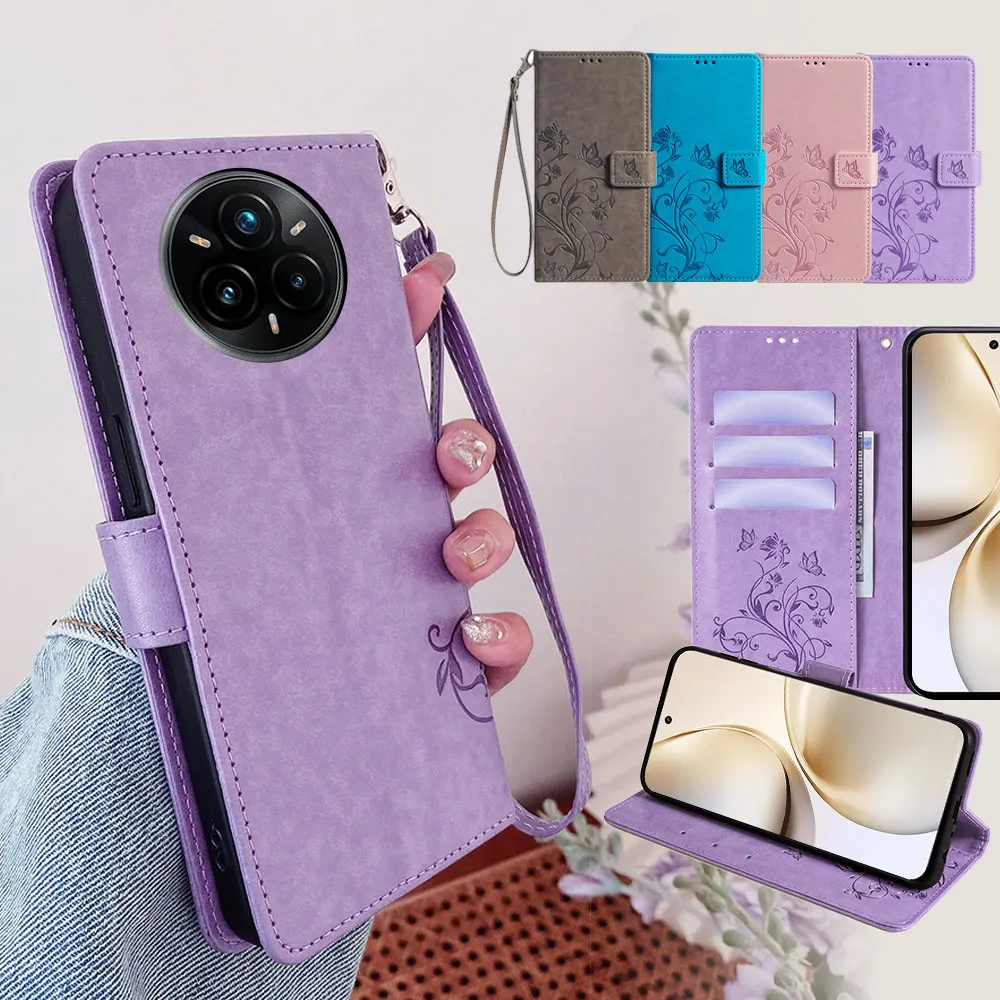 Embossed Solid Color Leather Multi-card Wallet Case