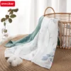 120*120cm Muslin 70% Bamboo Baby Blanket Soft Newborn Blankets 2 Layers Bath Gauze Infant Swaddle Wrap Sleepsack Stroller Cover 2