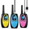 AWANFI Walkie Talkies Rechargeable 3 Pack for Kids Adults, 2 Way Radios with 1200 mAh Li-ion Battery, 22 Channels for Outdoor 1