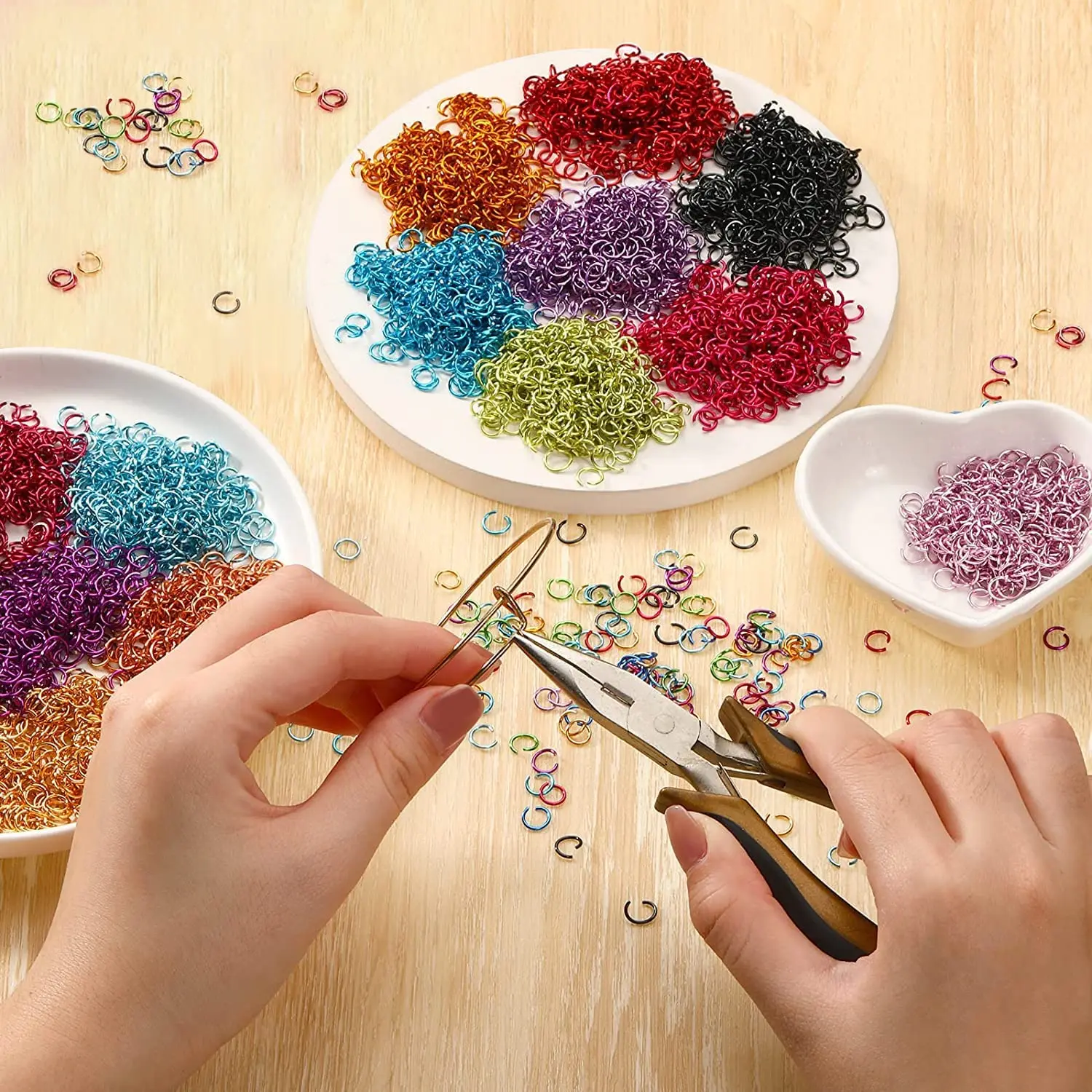 1000 Pezzi - Anelli Di Salto In Alluminio Anodizzato Calibro 20 (0,8 Mm), Anellini Aperti In Alluminio Con Diametro Esterno Di 6 Mm - Italia - Foto 6