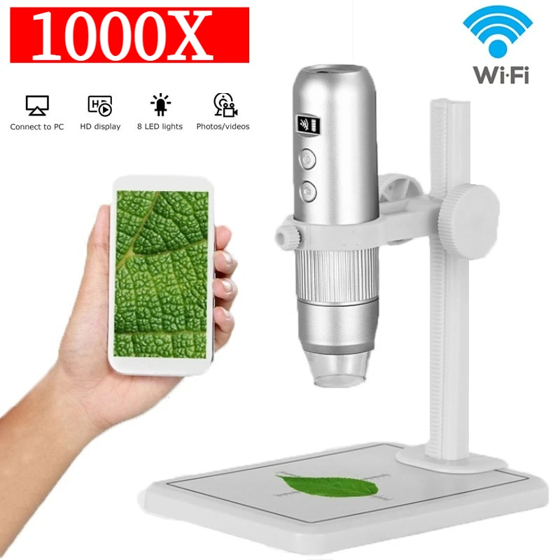 New 1000X Digital Microscope HD 1080P LED USB WiFi Microscope Mobile