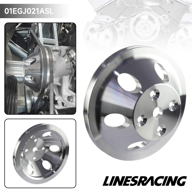 Fit for Small Block Chevy Aluminum Water Pump Pulley 1 Groove LWP Long Water Pump Fit For Small Block Chevy 327 305 350