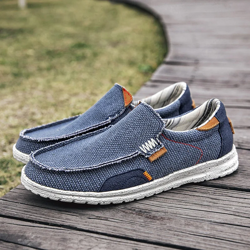 Summer Breathable Sneakers Men Canvas Shoes Slip On Loafers Men Comfty Casual Men Shoes Lightweight Flats Men Walking Zapatos 4