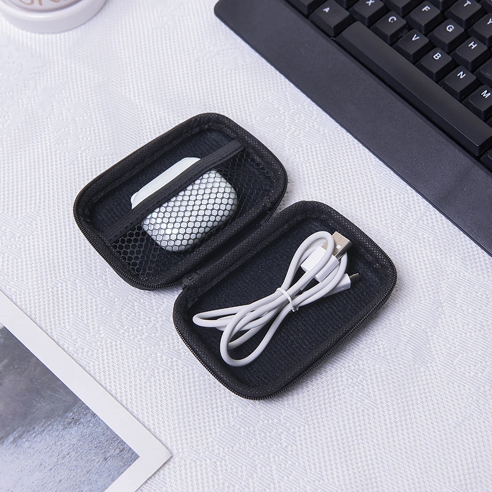 Travel Data Cable Storage Bag 1PC Phone Cable Headphone Organizer Zipper Coin Purse Compact Portable Cord Holder