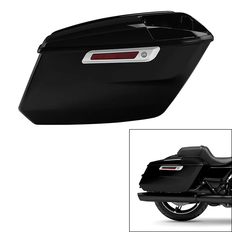 Extended Hard Saddlebags – Gloss Black, Fits Harley CVO Street/ Road Glide 2014-2024 (Pair)